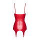Корсет із підв'язками для панчіх Noir Handmade F368 Bombshell Fierce Corset-belt Red XS-9