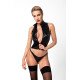 Топ Noir Handmade F324 Glam wetlook top with vinyl corset - M-1