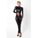 Комбінезон Noir Handmade F319 Caged wetlook catsuit with zippers and ring - L-1