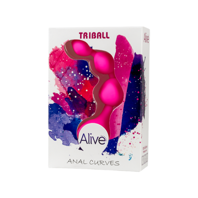 Анальні кульки Alive Triball Pink, силікон макс. діаметр 2 см Анальні кульки Alive Triball Pink, силікон макс. діаметр 2 см