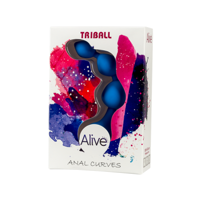Анальні кульки Alive Triball Blue, силікон, макс. діаметр 2 см Анальні кульки Alive Triball Blue, силікон, макс. діаметр 2 см