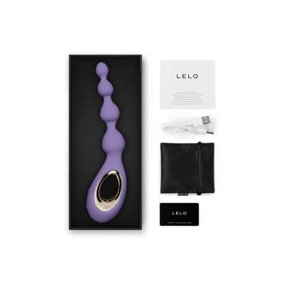 Анальне намисто з вібрацією LELO Soraya Beads Violet Dusk, різний діаметр намистин, 8 режимів