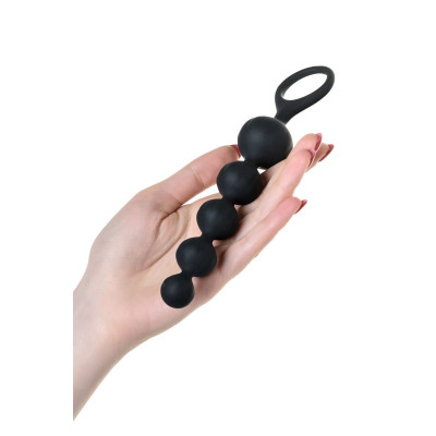 Набір анальних намистин Satisfyer Beads Black, силікон, макс. діаметр 3,3 см та 3,5 см Набір анальних намистин Satisfyer Beads Black, силікон, макс. діаметр 3,3 см та 3,5 см