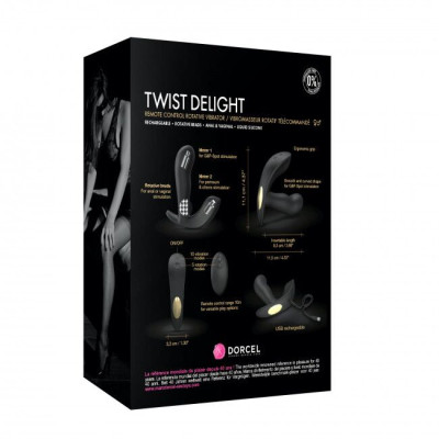 Універсальний вібратор з масажем перлами Dorcel TWIST DELIGHT Універсальний вібратор з масажем перлами Dorcel TWIST DELIGHT