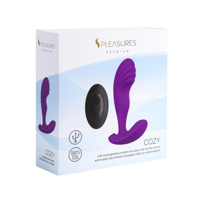 Вібромасажер простати S Pleasures Premium Cozy, Purple, з рельєфною головкою, 10 режимів Вібромасажер простати S Pleasures Premium Cozy, Purple, з рельєфною головкою, 10 режимів