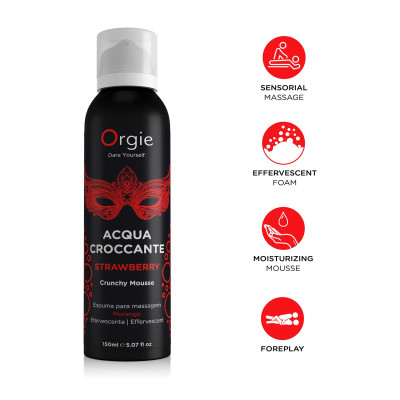 Масажна пінка Orgie – Acqua Croccante Strawberry (150 мл), ефект бульбашок, що лопаються Масажна пінка Orgie – Acqua Croccante Strawberry (150 мл), ефект бульбашок, що лопаються