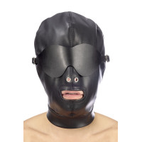 Капюшон для БДСМ зі знімною маскою Fetish Tentation BDSM hood in leatherette with removable mask