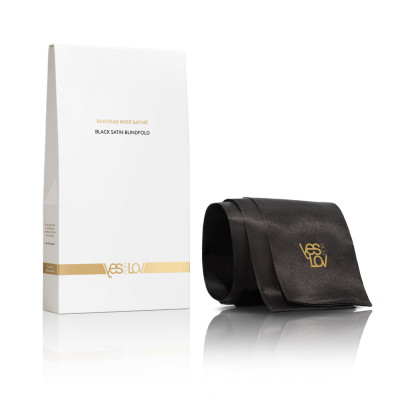 Сатинова пов'язка на очі YESforLOV BLACK SATIN BLINDFOLD