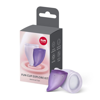 Набір менструальних чаш Fun Factory FUN CUP EXPLORE KIT, 2 шт, Multicolored Violet, об’єми 20 та 30 мл Набір менструальних чаш Fun Factory FUN CUP EXPLORE KIT, 2 шт, Multicolored Violet, об’єми 20 та 30 мл