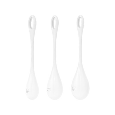 Набір йоні намистин Satisfyer Yoni Power 1 White, діаметр 2-2,5-3см, вага 22-46-74гр Набір йоні намистин Satisfyer Yoni Power 1 White, діаметр 2-2,5-3см, вага 22-46-74гр