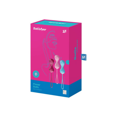 Вагінальні кульки Satisfyer Power Balls (3 пари), діаметр 3,4см, вага 60-76-92г, з кулькою всередині Вагінальні кульки Satisfyer Power Balls (3 пари), діаметр 3,4см, вага 60-76-92г, з кулькою всередині