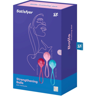 Вагінальні кульки Satisfyer Strengthening Balls (3шт), діаметр 3,8см, вага 62-82-98гр, монолітні