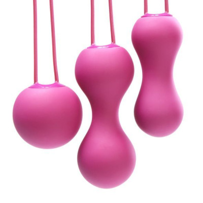 Набір вагінальних кульок Je Joue - Ami Fuchsia, діаметр 3,8-3,3-2,7см, вага 54-71-100гр Набір вагінальних кульок Je Joue - Ami Fuchsia, діаметр 3,8-3,3-2,7см, вага 54-71-100гр