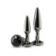 Набір анальних пробок NS Novelties Rear Assets - Tapered Trainer Kit - Gunmetal - Black