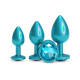 Набір анальних пробок NS Novelties Rear Assets - Trainer Kit - Iridescent Teal - Teal Gem