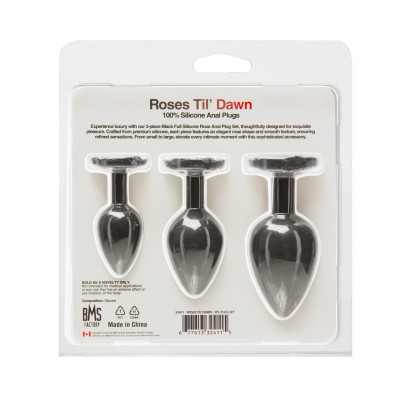 Набір силіконових анальних пробок BMS Roses Til’ Dawn Silicone Anal Plug Kit Starter Kit Black