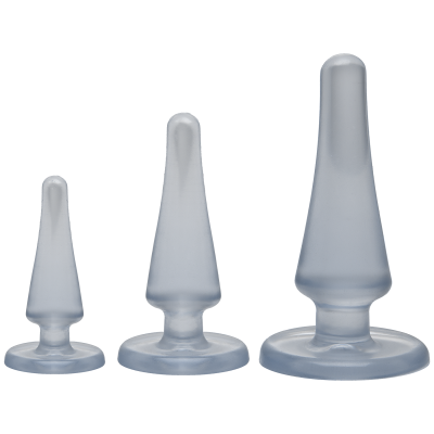 Набір анальних пробок Doc Johnson Crystal Jellies Anal - Clear, макс. діаметр 2см - 3 см - 4 см