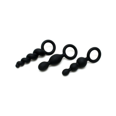 Набір анальних іграшок Satisfyer Plug black (set of 3) — Booty Call, макс. діаметр 3 см