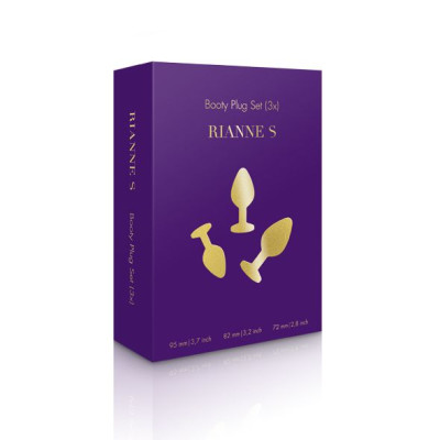 Набір силіконових анальних пробок із кристалом Rianne S: Booty Plug Set Black, діаметр 2,7см, 3,5см, Набір силіконових анальних пробок із кристалом Rianne S: Booty Plug Set Black, діаметр 2,7см, 3,5см,