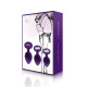 Набір силіконових анальних пробок із кристалом Rianne S: Booty Plug Set Purple, діаметр 2,7см, 3,5см-1