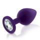 Набір силіконових анальних пробок із кристалом Rianne S: Booty Plug Set Purple, діаметр 2,7см, 3,5см-6