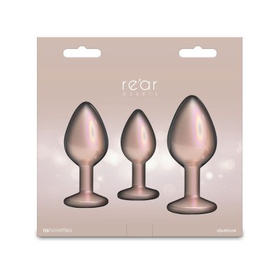 Набір анальних пробок NS Novelties Rear Assets - Trainer Kit - Iridescent Champagne - Clear Gem