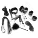 Набір Art of Sex - Spikes BDSM Set Leather, 10 предметів, натуральна шкіра, Чорний-2