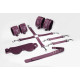 Набір Feral Feelings BDSM Kit 5 Burgundy, наручники, поножі, конектор, маска, паддл