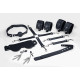 Набір Feral Feelings BDSM Kit 7 Black, наручники, поножі, конектор, маска, паддл, кляп, затискачі