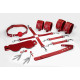 Набір Feral Feelings BDSM Kit 7 Red, наручники, поножі, конектор, маска, паддл, кляп, затискачі