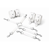 Набір для БДСМ Feral Feelings BDSM Kit 3 White, наручники, поножі, хрестовина