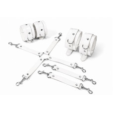 Набір для БДСМ Feral Feelings BDSM Kit 3 White, наручники, поножі, хрестовина