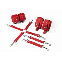 Набір Feral Feelings BDSM Kit 3 Red, наручники, поножі, конектор