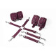 Набір Feral Feelings BDSM Kit 3 Burgundy, наручники, поножі, конектор