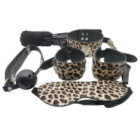 Набір MAI BDSM STARTER KIT Nº 75 Leopard: батіг, кляп, наручники, маска, нашийник, мотузка, затис