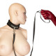 Нашийник із повідцем Punishment - Crystal Collar & Leash - Black-1