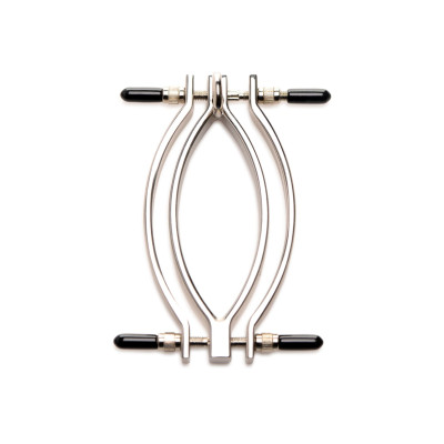 Затискач для статевих губ з повідцем Master Series Pussy Tugger Adjustable Vagina Clamp with Chain