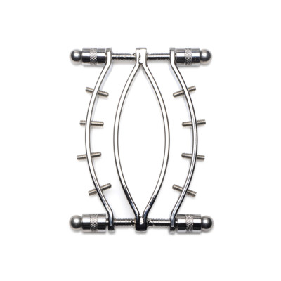 Затискач для статевих губ Master Series Spread'Em Poker Vagina Clamp with Adjustable Pressure Screws