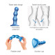 Насадка для страпона Strap-On-Me Dildo Plug Balls Blue Metallic L-2