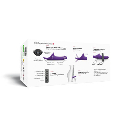 Вібронасадка для страпону з вакуумною стимуляцією Strap-On-Me Multi Orgasm Dildo M Purple