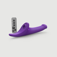 Вібронасадка для страпону з вакуумною стимуляцією Strap-On-Me Multi Orgasm Dildo L Purple