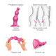 Насадка для страпона Strap-On-Me DILDO PLUG BEADS FRAMBOISE METALLIC - M-1