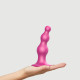Насадка для страпона Strap-On-Me DILDO PLUG BEADS FRAMBOISE METALLIC - M-2