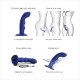 Насадка для страпону з подвійною точковою пульсацією Strap-On-Me TAPPING DILDO WAVE - NIGHT BLUE-2
