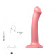 Насадка для страпона Strap-On-Me Mono Density Dildo Rose M, диам. 3,3см, однослойный силикон, гибкий-2