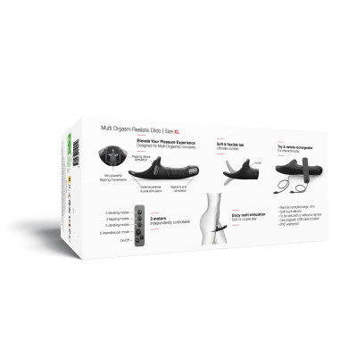 Вібронасадка для страпону з вакуумною стимуляцією Strap-On-Me Multi Orgasm Realistic Dildo XL Black