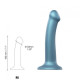 Насадка для страпона Strap-On-Me Mono Density Dildo Blue M, диам. 3,3см, однослойный силикон, гибкий-3