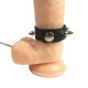 Кільце для пеніса Penis Ring із шипами та повідцем, натуральна шкіра-4