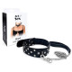 Нашийник з повідцем із натуральної шкіри із заклепками Art of Sex - Jenna Collar with Leash, чорний-2