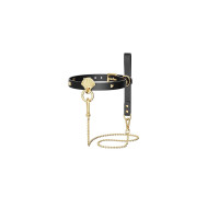 Розкішний нашийник з повідцем Zalo Collar & Leash Set Black